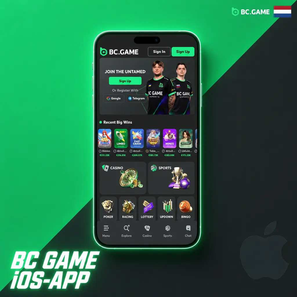 BC Game iOS-app downloaden en installeren voor iPhone en iPad, compatibel met iOS 13 en hoger