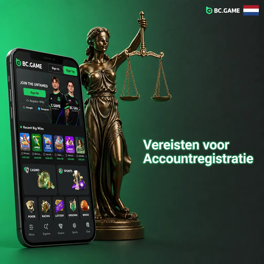 Vereisten voor BC Game accountregistratie: minimumleeftijd, één account, juiste gegevens en geldig identiteitsbewijs.
